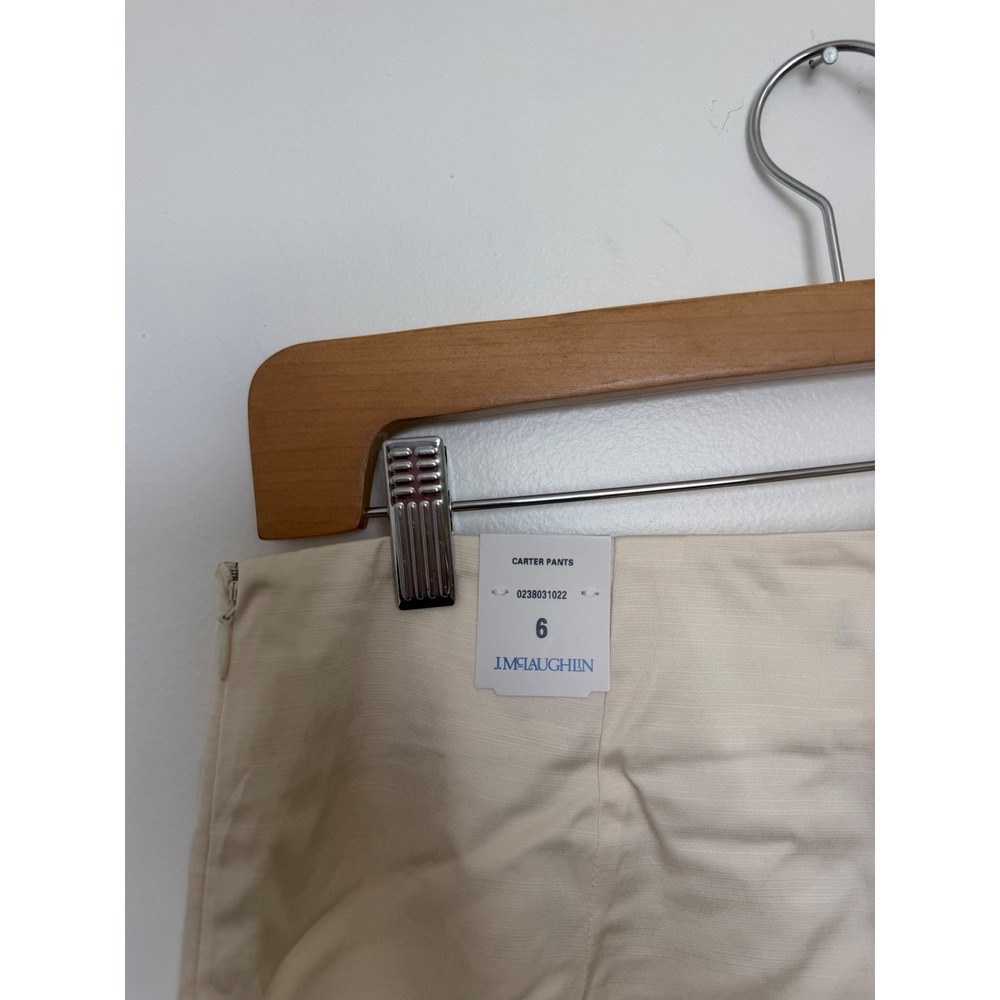 J.McLaughlin Carter Dupioni Cotton Pants – Ivory – Women's Size 6 – NWT - Picture 4 of 5